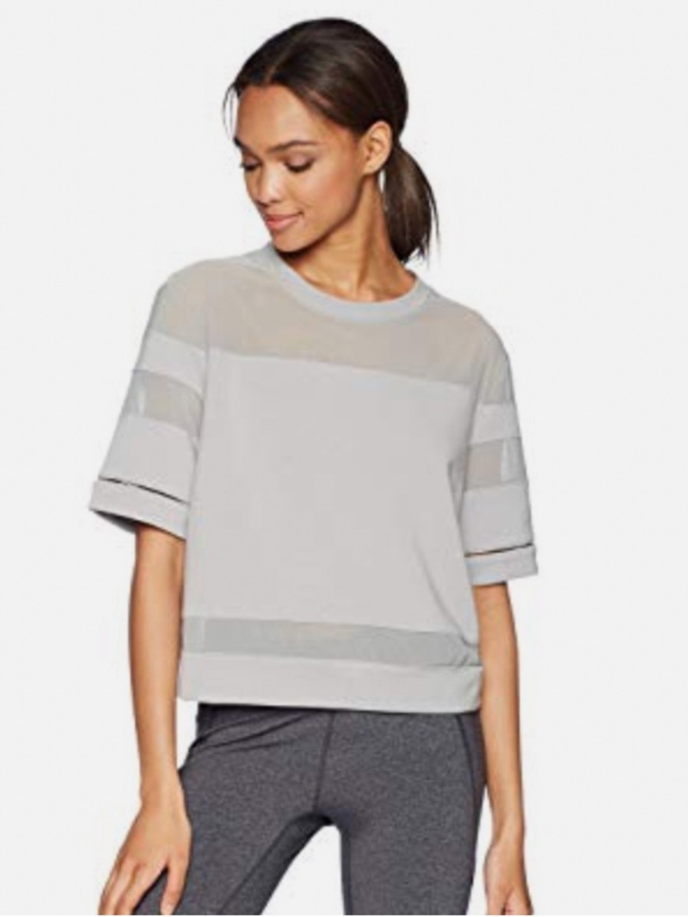 Alo mellow short sleeve top Gray cotton modal blend women’s size M